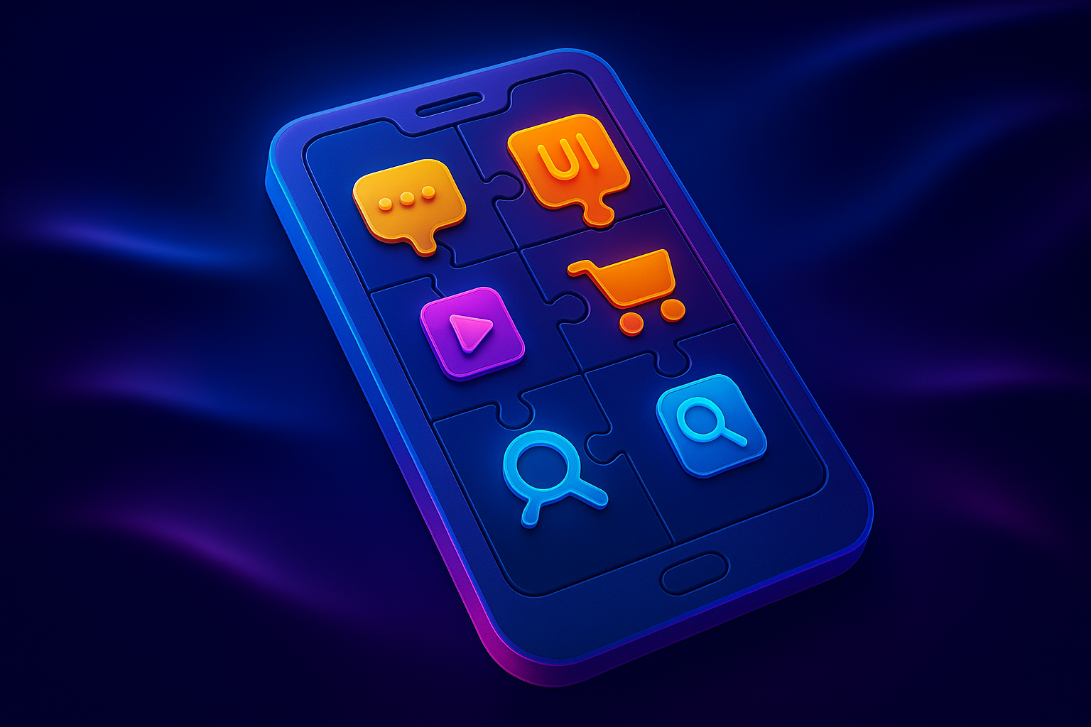 neon puzzle smartphone